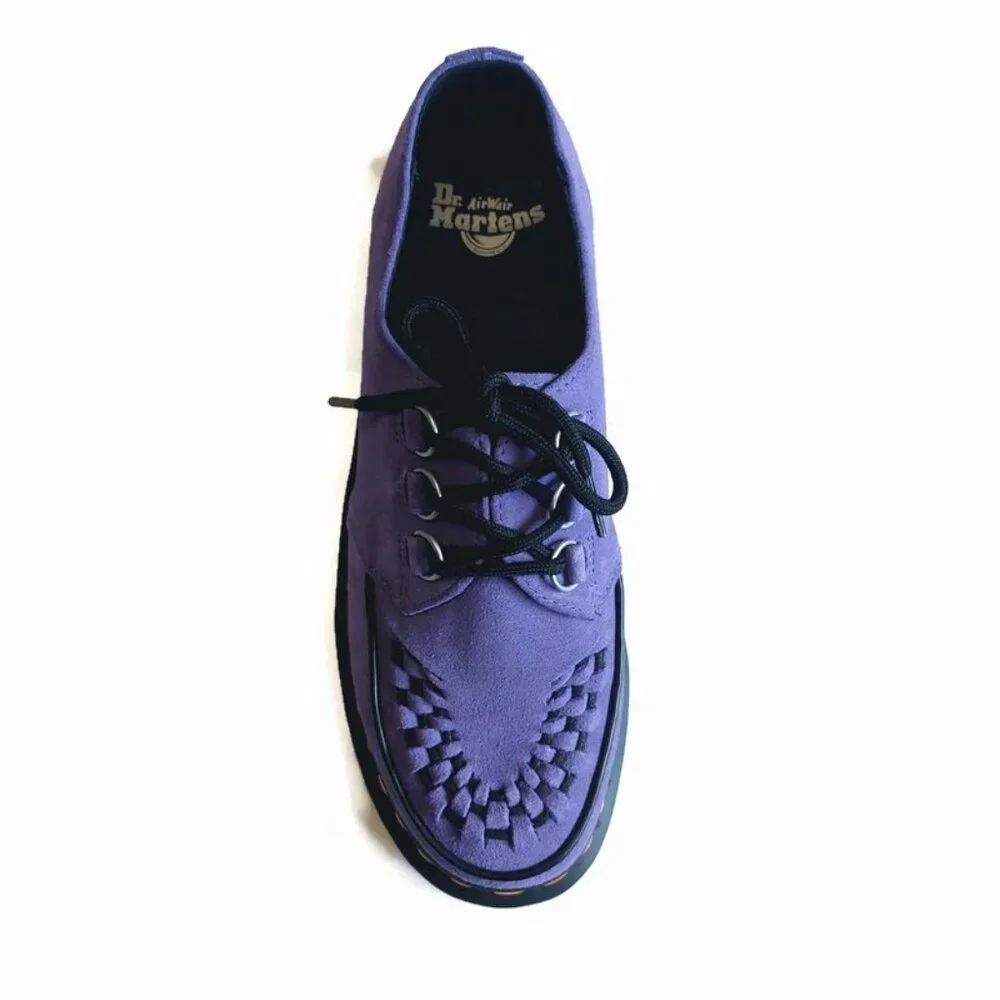Dr Martens Mens 9 Womens 10 Ramsey Woven Suede Creepers Shoes Twilight Purple - Picture 2 of 8
